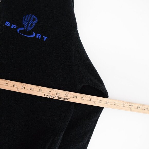 VTG '97 Warner Brothers Studio Store Navy Blue Wb Sport Half Sip Fleece Sweater - Picture 5 of 13